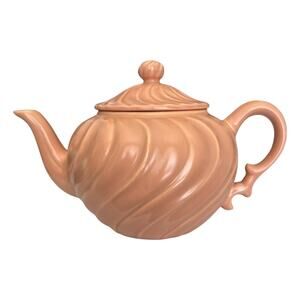 Vintage Franciscan Coronado Swirl Coral Teapot Chip Spout